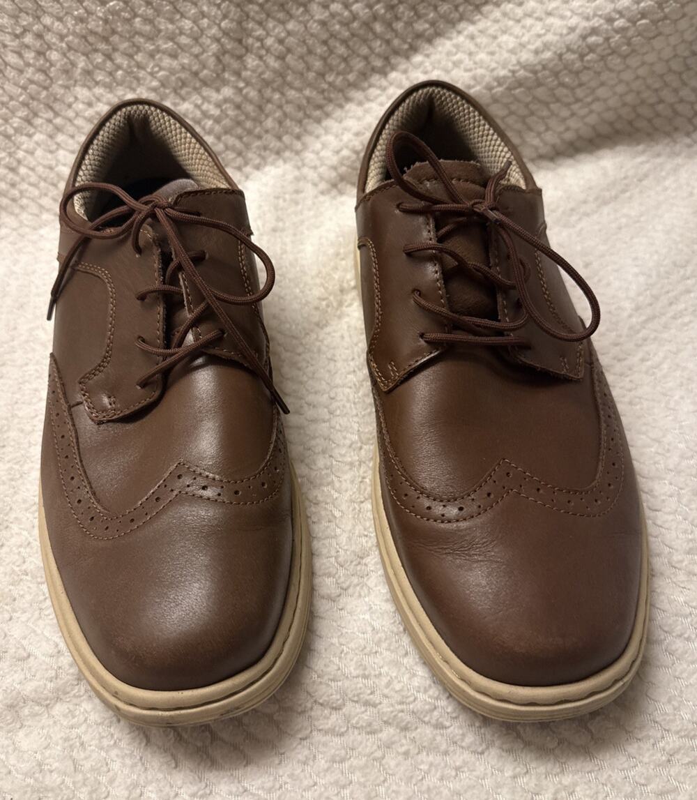 Orthofeet Moreno Mens Size 12 Brown Leather Wingtip Oxford Shoes Sneakers